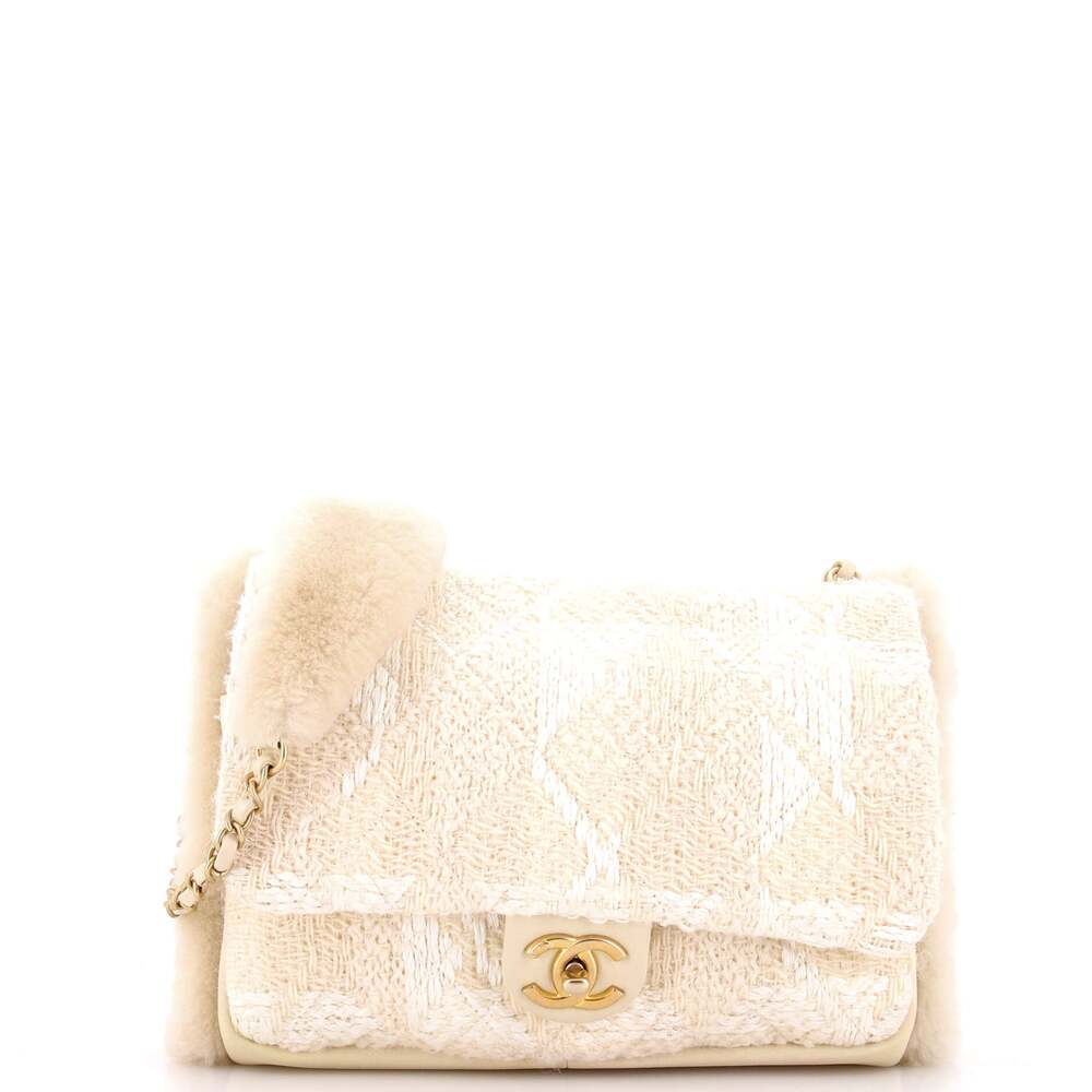Chanel Cc Muff Flap Bag Quilted Tweed #270702C38B